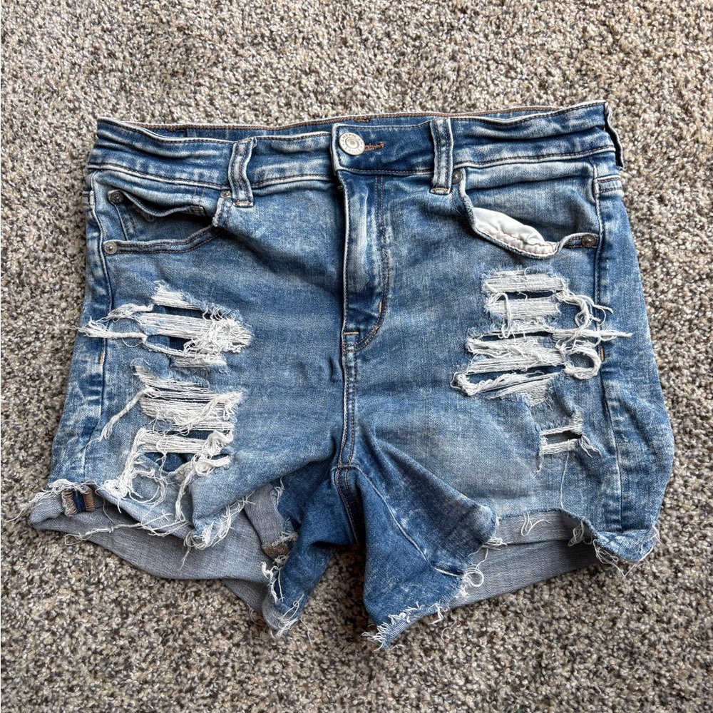 American Eagle Outfitters Ripped Blue Jean Shorts